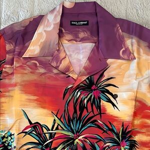 Dolce & Gabbana Purple and Orange Casual Button Down Shirt. New with out tags